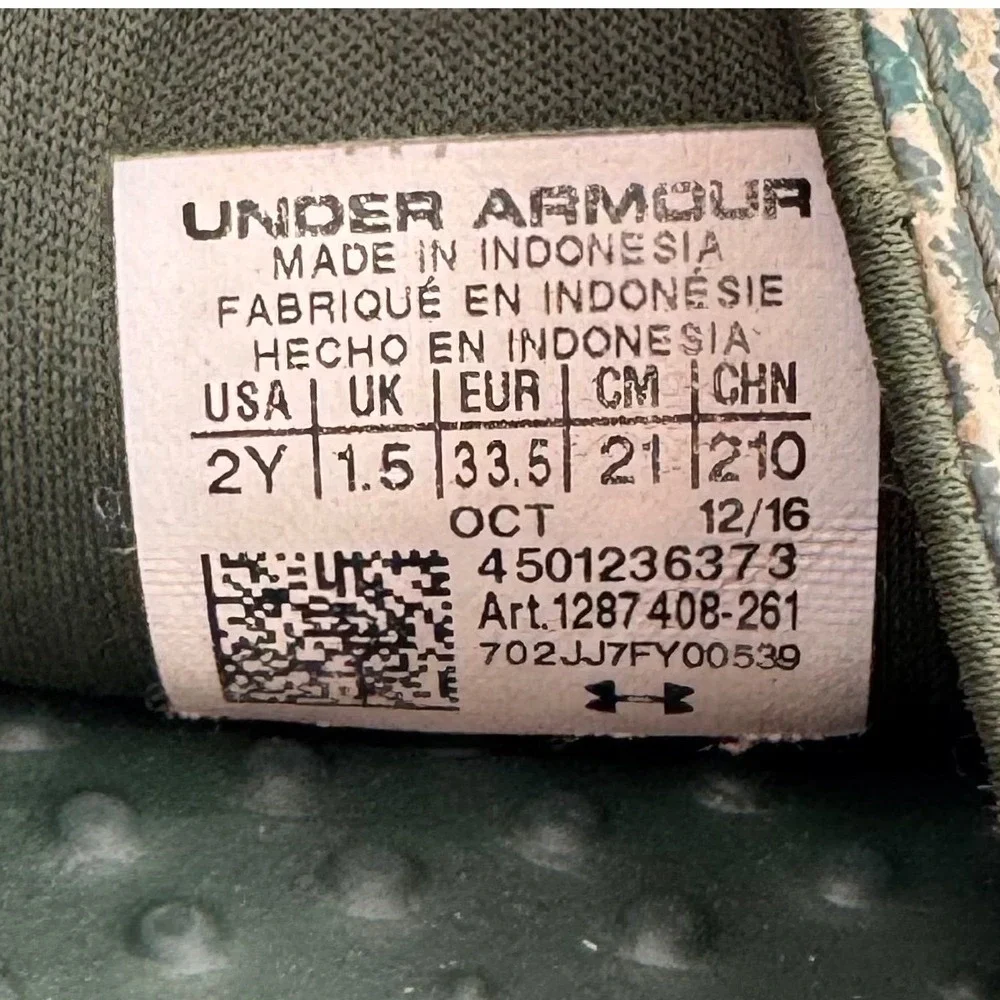 Under Armour UA Ignite Select Camo Slide Youth 2Y Kids Athletic Summer Sandals